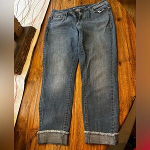 Old Navy Rockstar mid rise jeans, cuffed bottom, size 12 regular